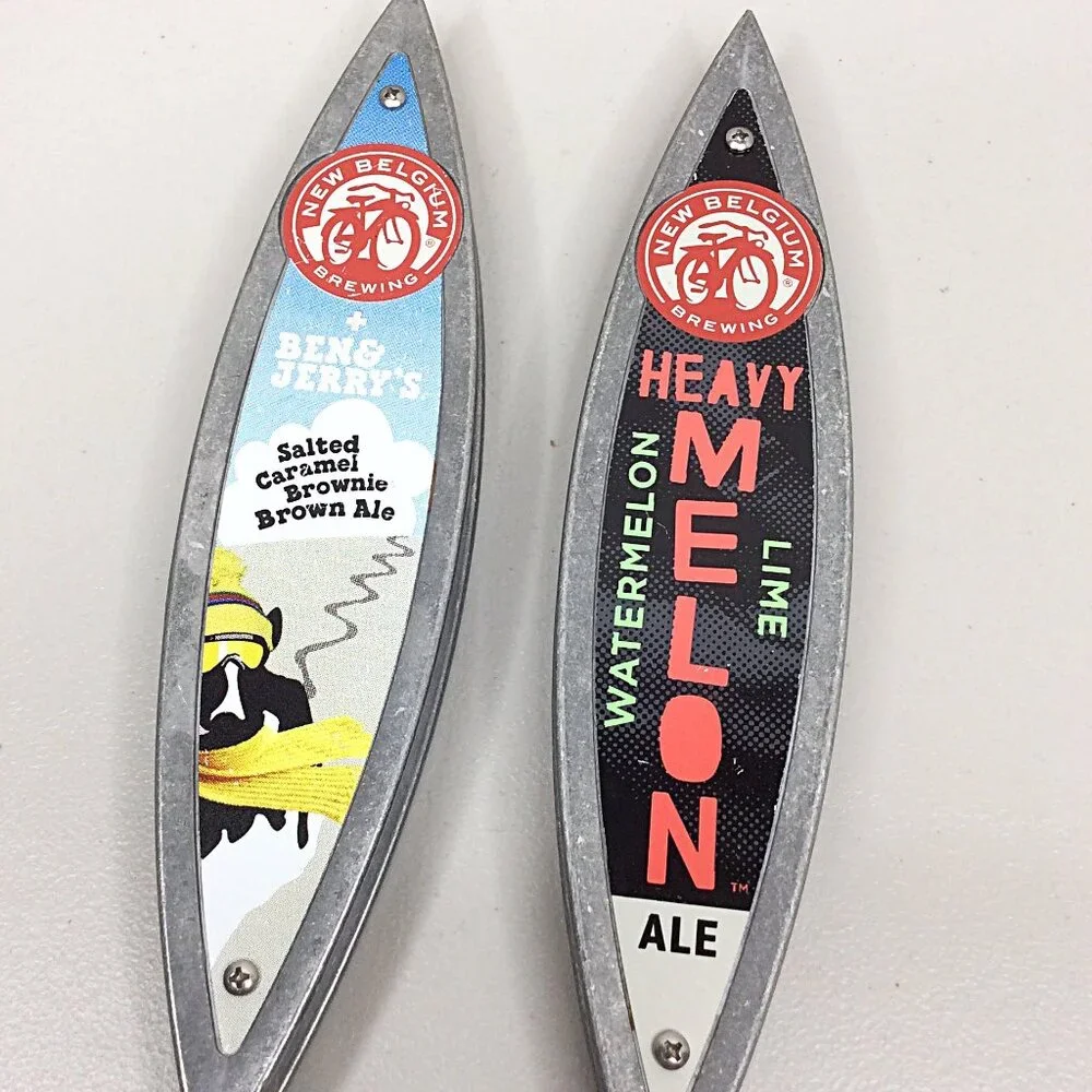 Lot of 2 New Belgium Brewing Tap Handles Heavy Melon Skinny‎ Dip Ben & Jerry's